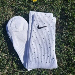 Nike White Socks with rhinestones Accents